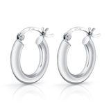 Rounded Latch Back Huggie Hoop