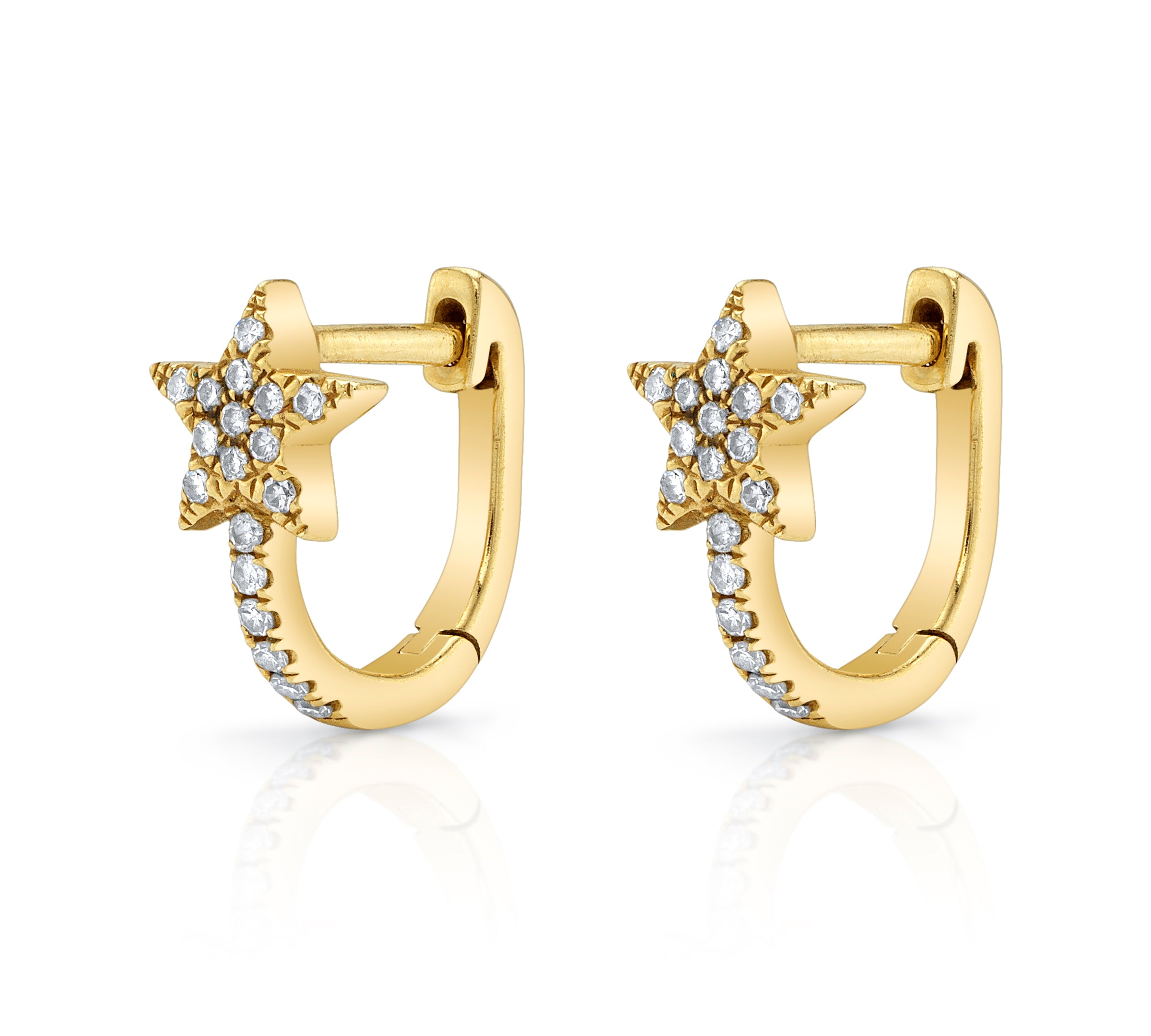Pave Diamond Star Huggie