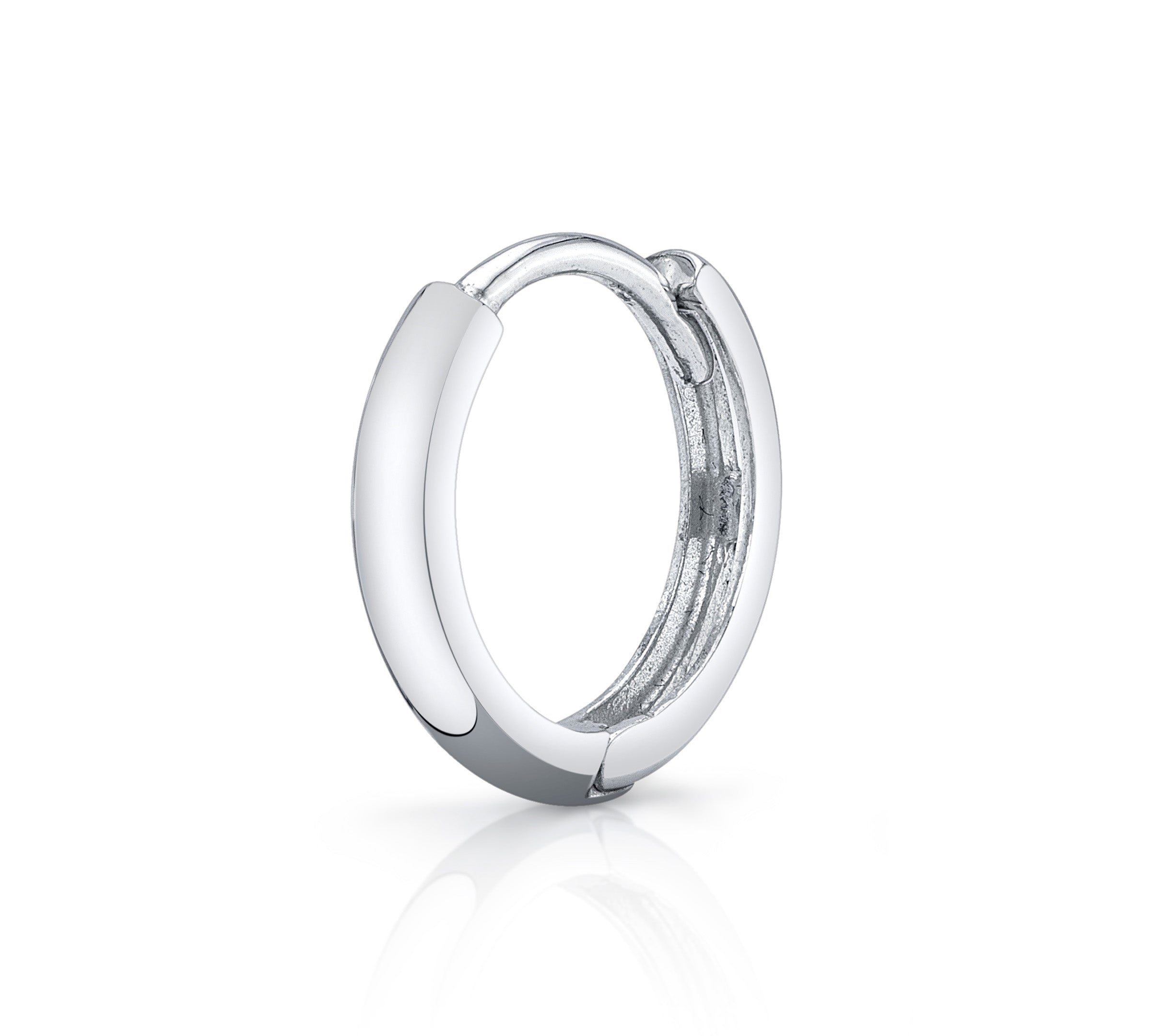 Medium Huggie Hoop, WG Huggie Earrings Roseark Deux Single