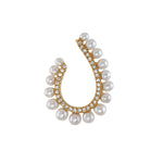 Pearl Hoop with Diamonds Hoops Earrings Roseark Deux Single Left  