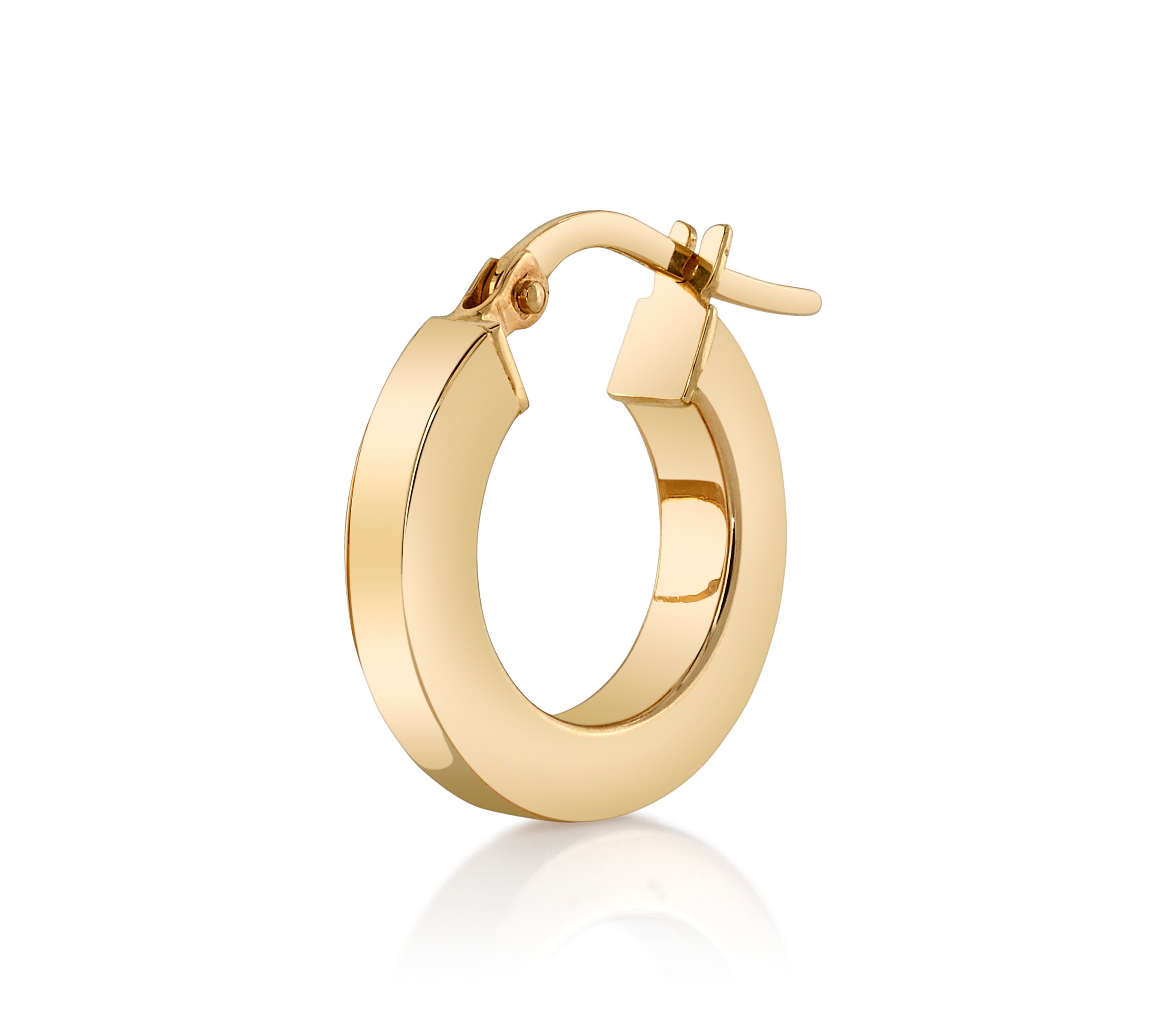 Squared Gold Hinged Hoop Hoops Earrings Roseark Deux Single  