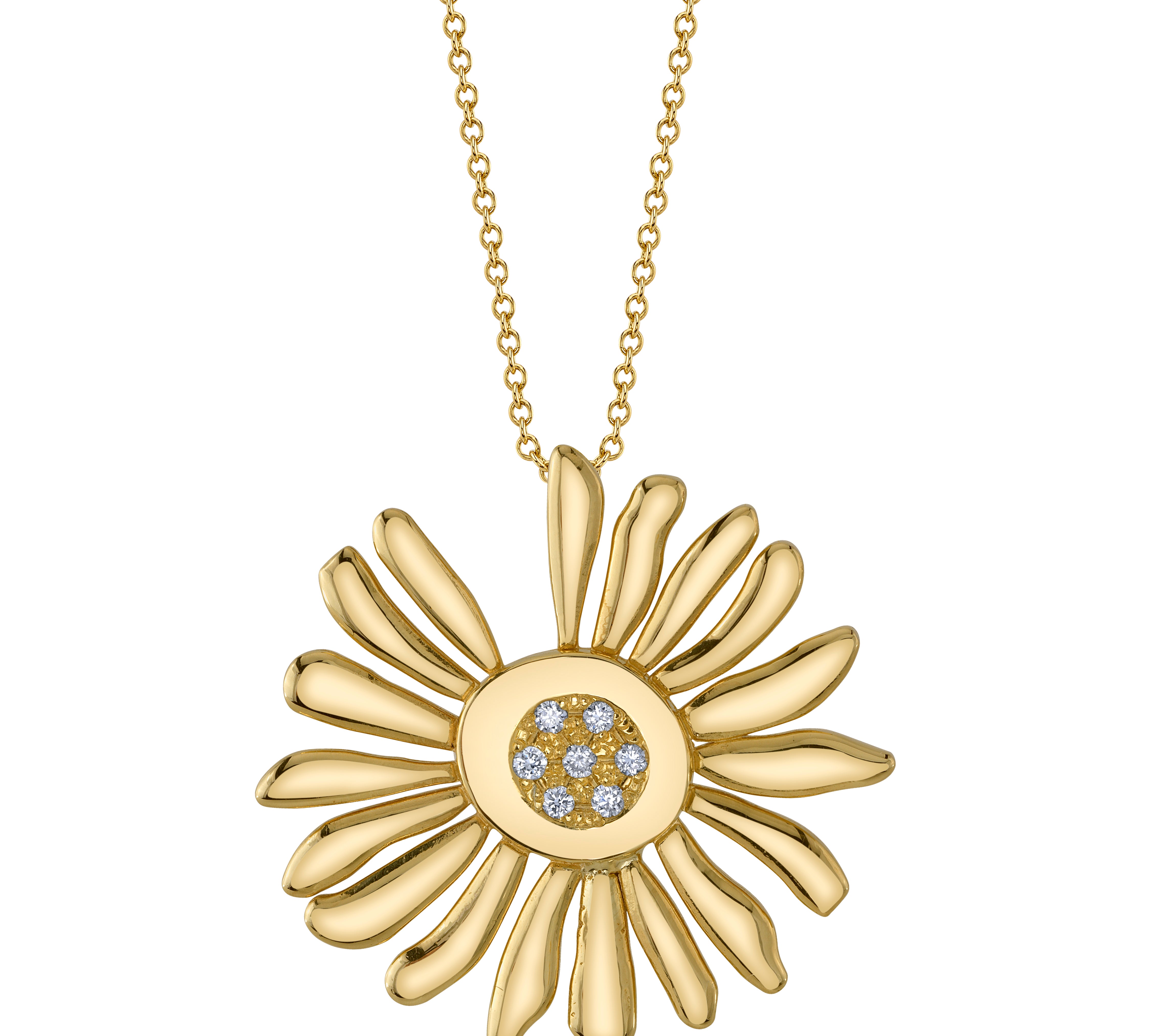 The Daisy Necklace Pendant Roseark Jewelry Yellow Gold  