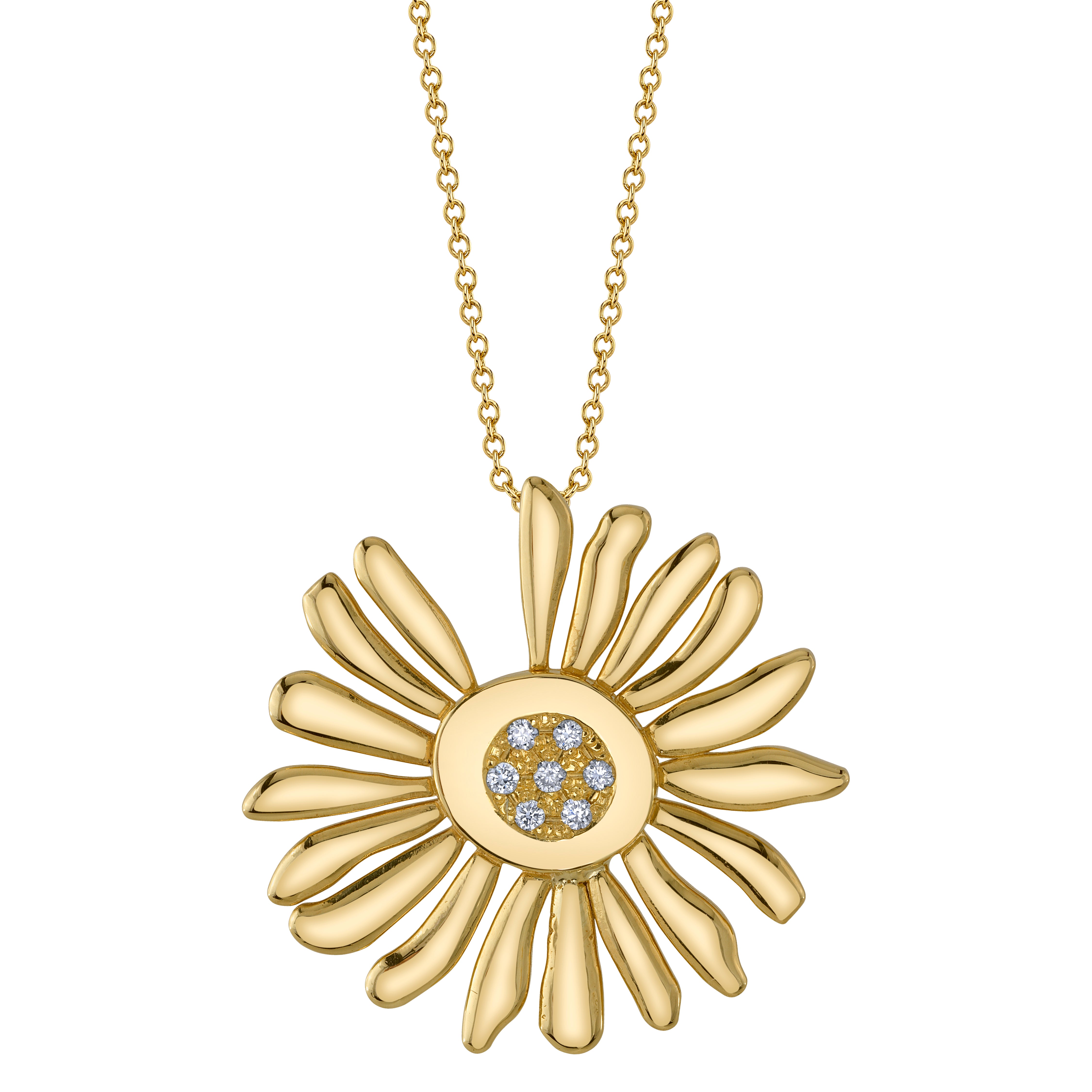 The Daisy Necklace Pendant Roseark Jewelry Yellow Gold  