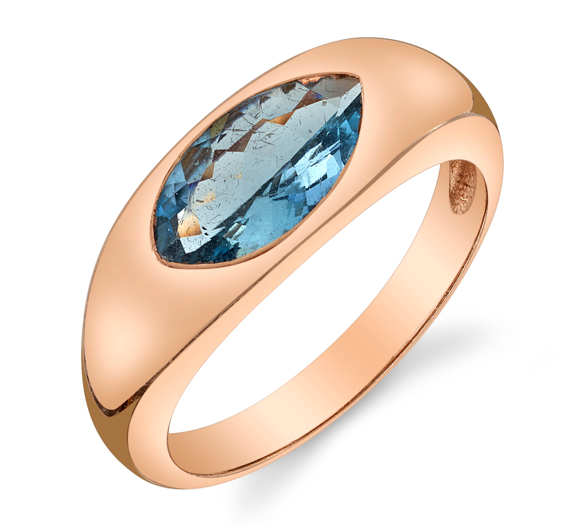 London Blue Marquise Topaz Ring Band Roseark Deux 6  
