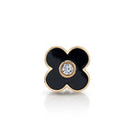 Daisy Enamel Stud Stud Earrings Roseark Deux Black Single 