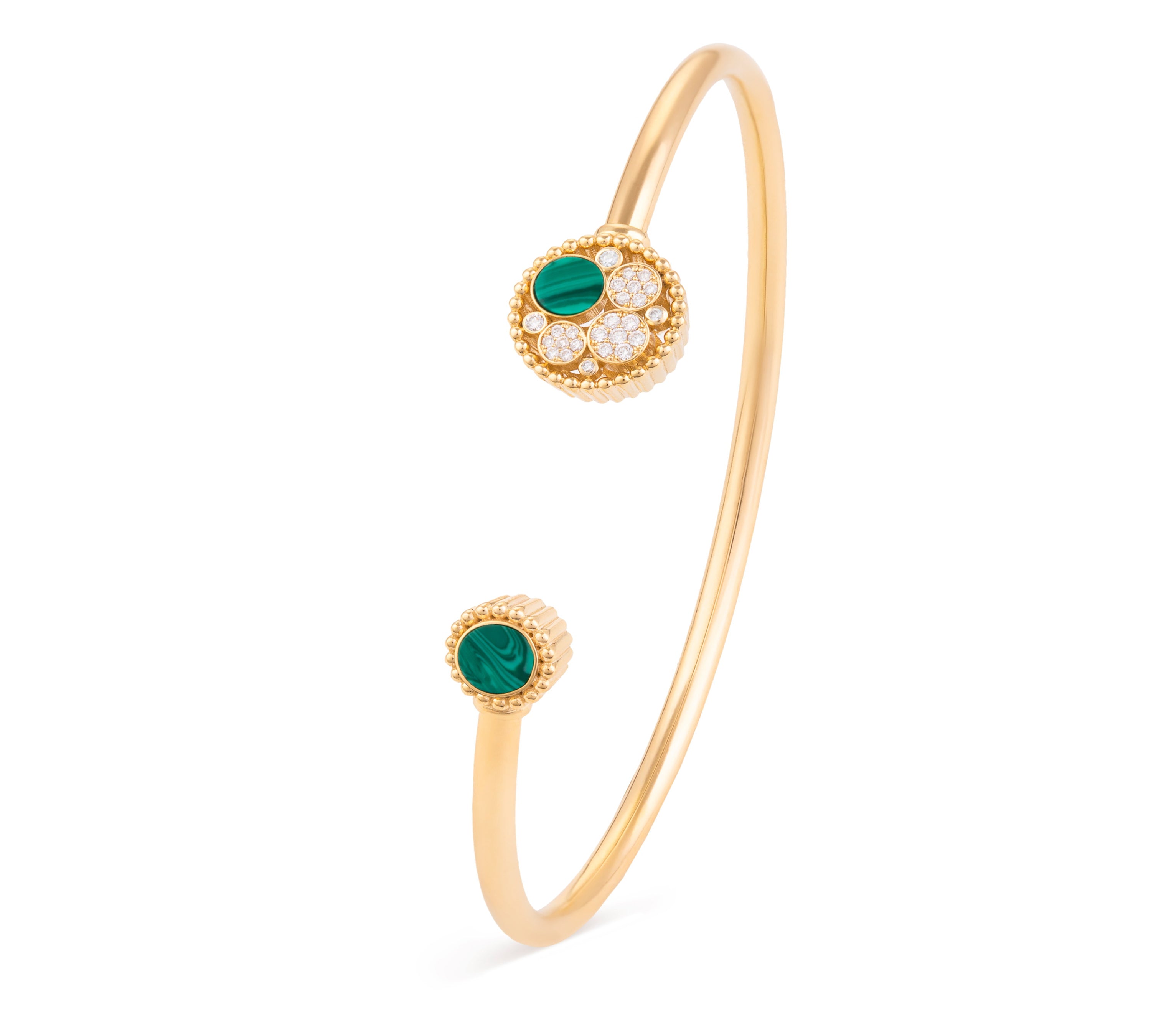 Bubble Bangle with Malachite and Diamond Bangle Falamank