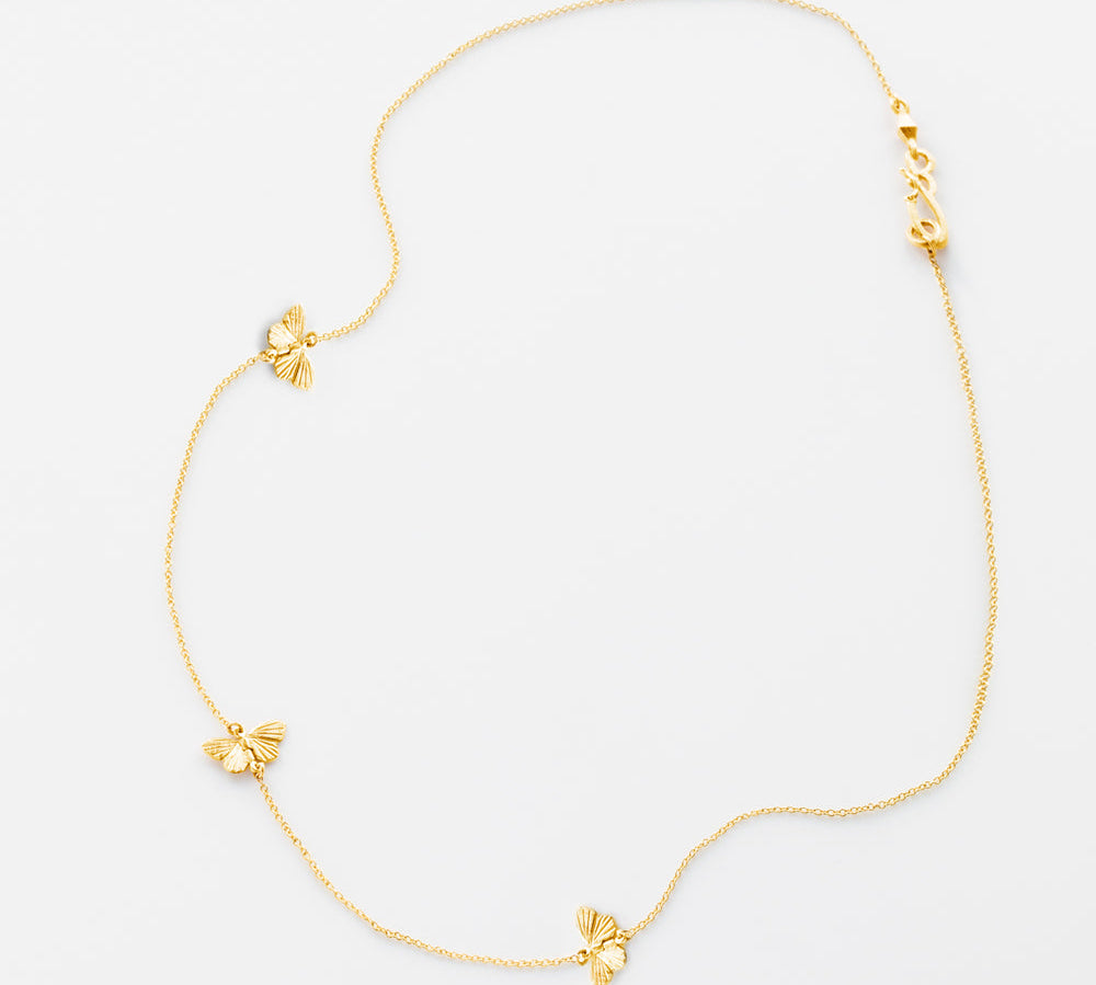 Tiny Asterope 3 Migration Necklace Necklace James Banks Design Yellow Gold  