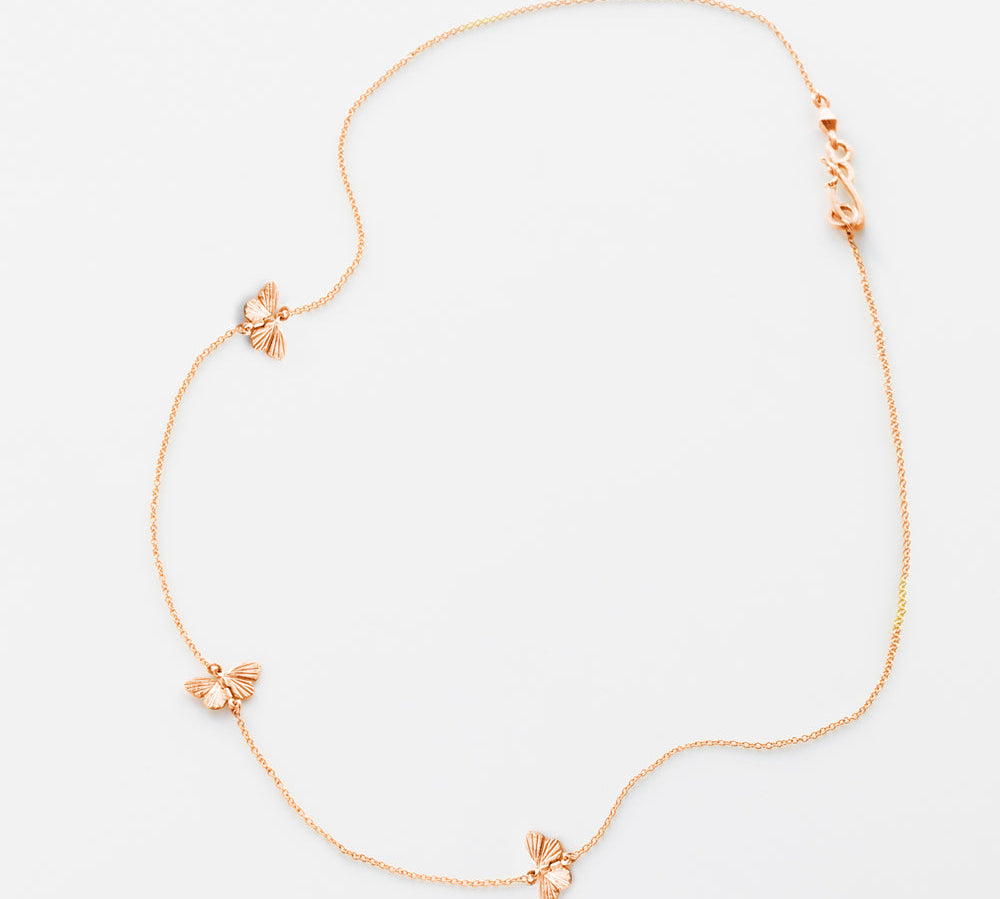 Tiny Asterope 3 Migration Necklace Necklace James Banks Design Rose Gold  