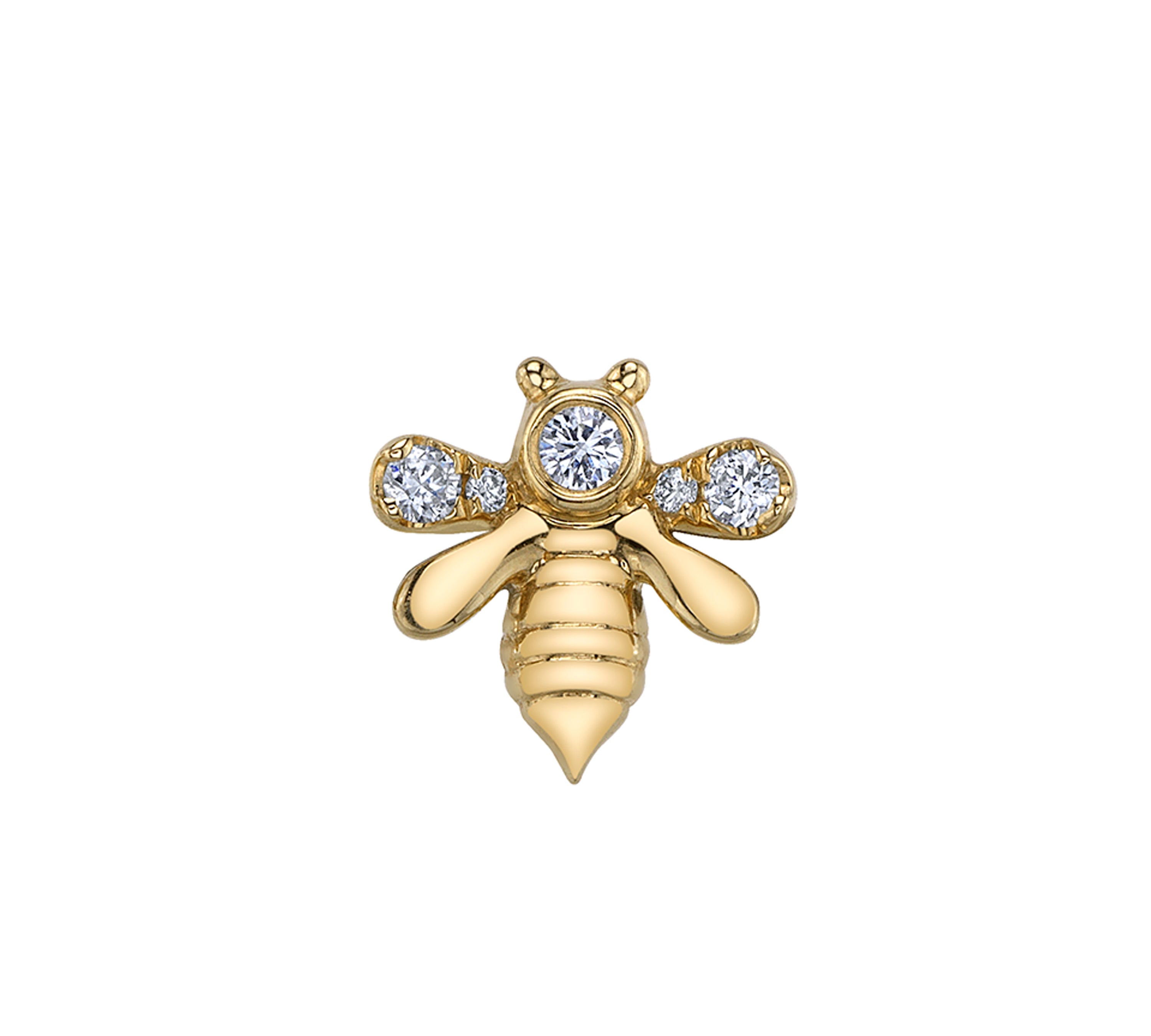 Diamond Bumble Bee Stud Earrings Roseark Deux Single  