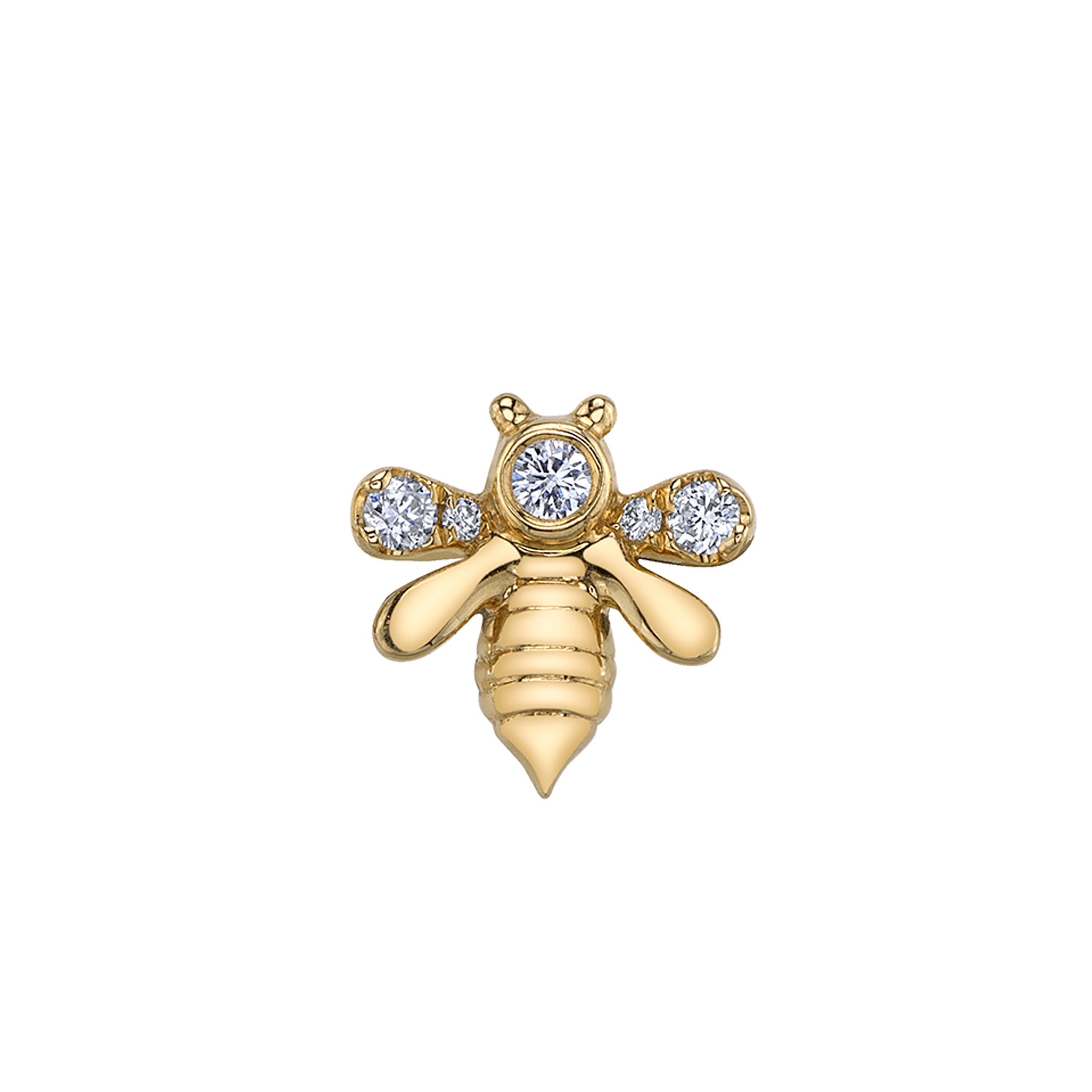 Diamond Bumble Bee Stud Earrings Roseark Deux Single  