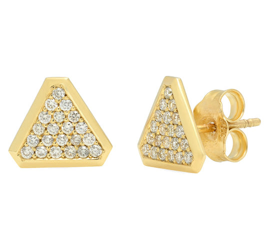 Diamond Benitoite Studs Stud Earrings Elisabeth Bell Jewelry   