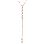 Bezel Starstruck Lariat Necklace Lariat Carbon and Hyde Rose Gold  