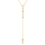 Bezel Starstruck Lariat Necklace Lariat Carbon and Hyde Yellow Gold  