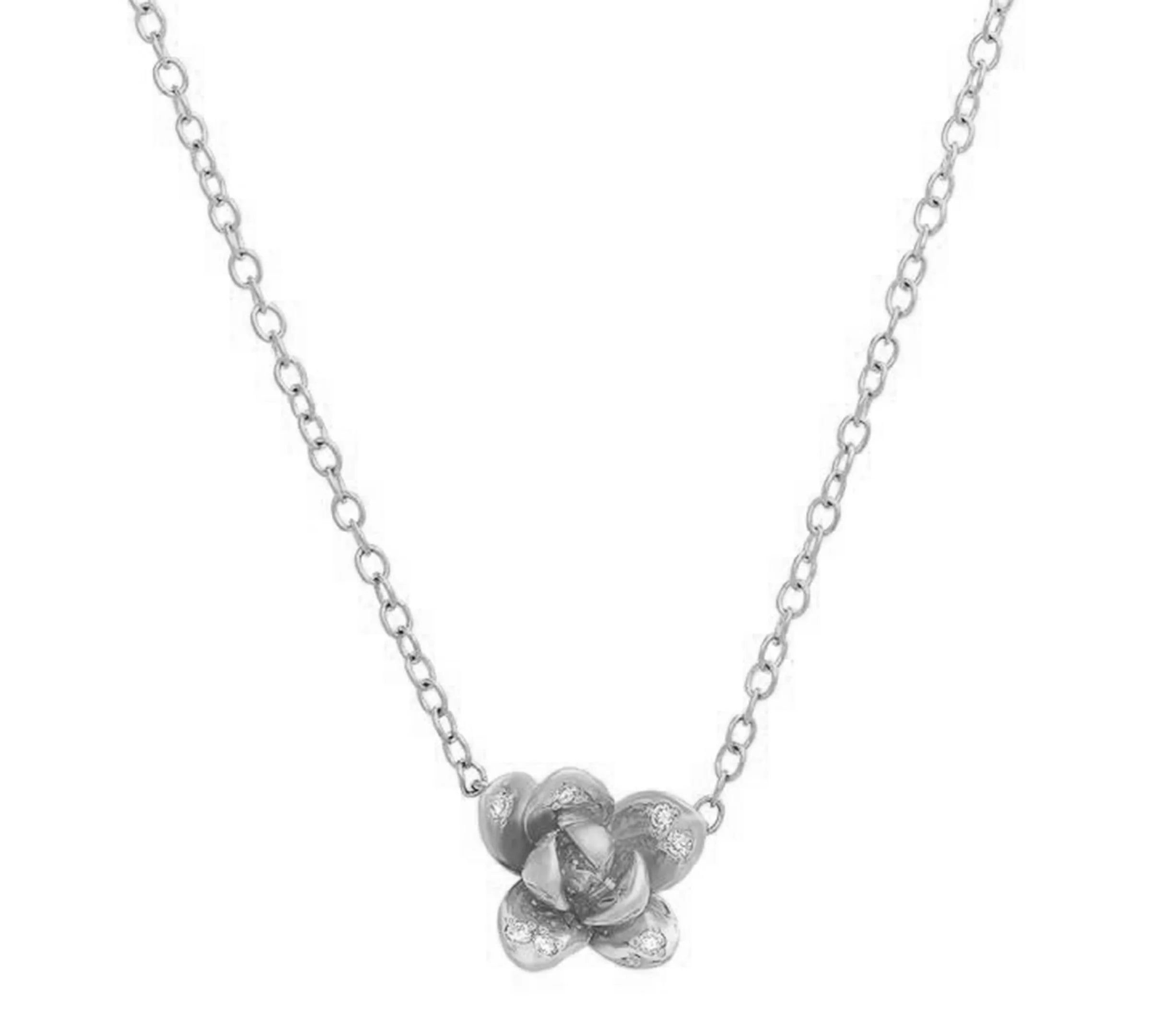 Blossom Necklace Pendant Elisabeth Bell Jewelry White Gold  