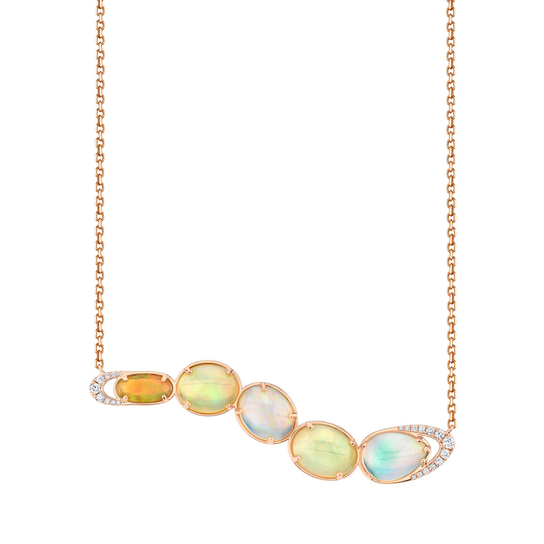 One of a Kind Opal Snake Necklace Charm Amy Gregg Jewelry   