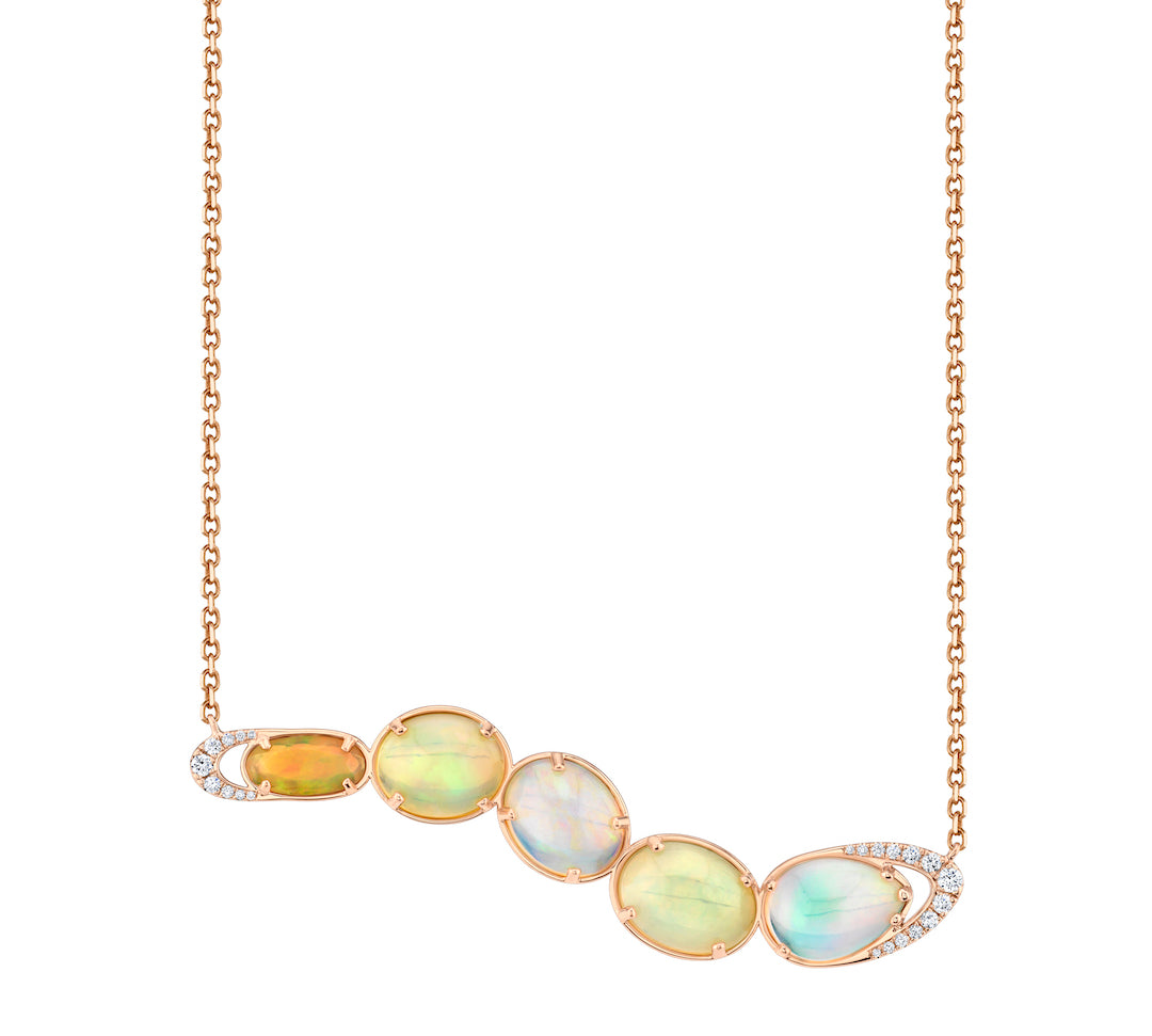One of a Kind Opal Snake Necklace Charm Amy Gregg Jewelry   