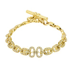 Links Chain Bracelet with Diamonds, Yellow Gold Chain Bracelet KIMITAKE