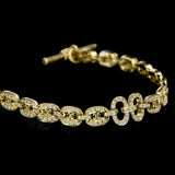 Links Chain Bracelet with Diamonds, Yellow Gold Chain Bracelet KIMITAKE