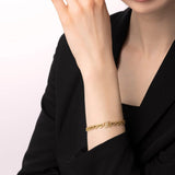 Links Chain Bracelet with Diamonds, Yellow Gold Chain Bracelet KIMITAKE