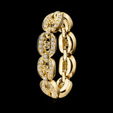 Links Chain Ring with Diamonds Ring KIMITAKE