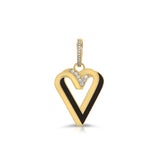 Paradox Heart Necklace with Diamonds Charm Carolyn Rodney Black Enamel  