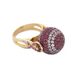 Ruby Sapphire Spinning Ball Ring Statement Carolyn Rodney Ruby-Pink Sapphire 6 