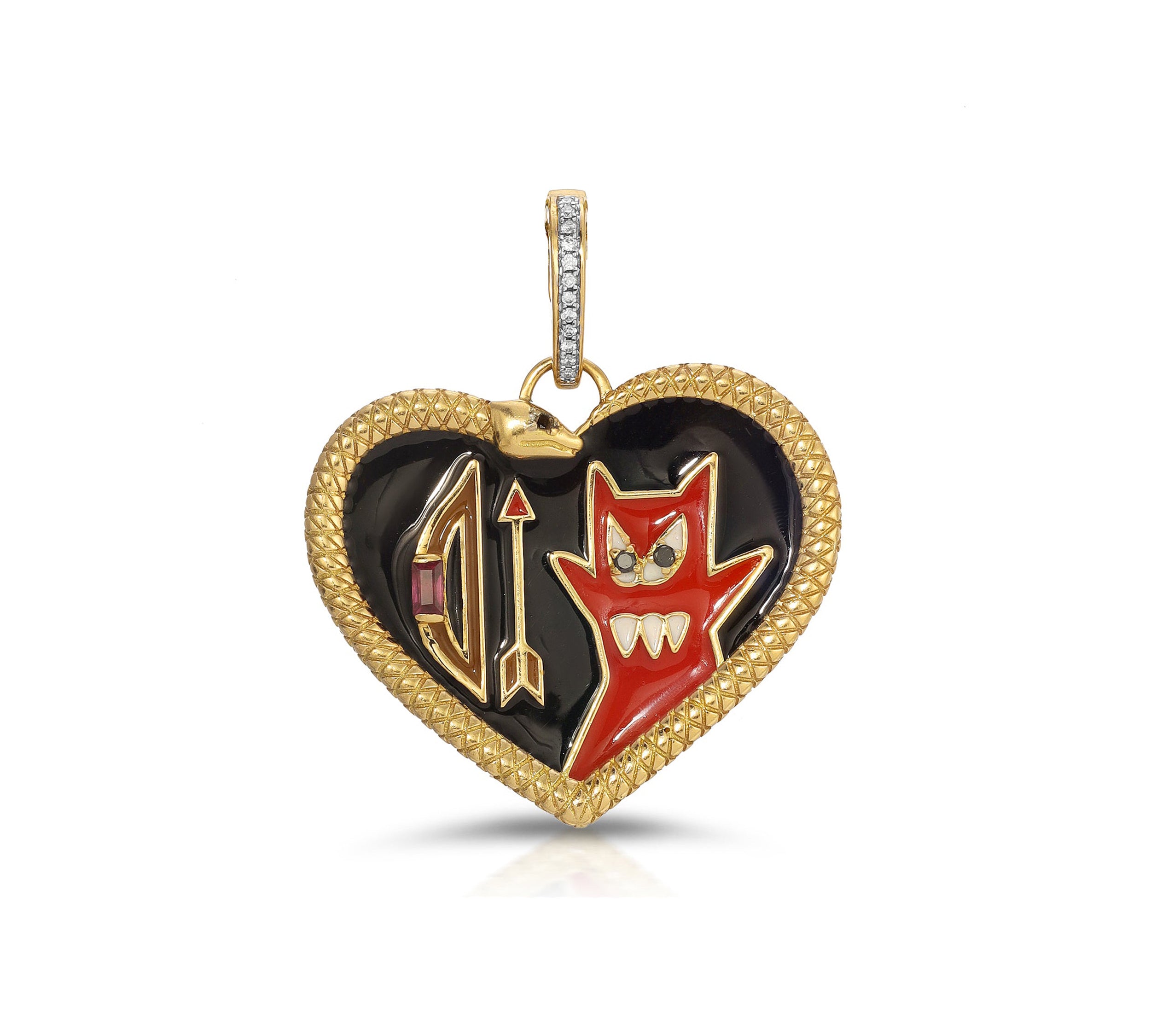 Saint Sinner Enamel Heart Charm Charm Carolyn Rodney   