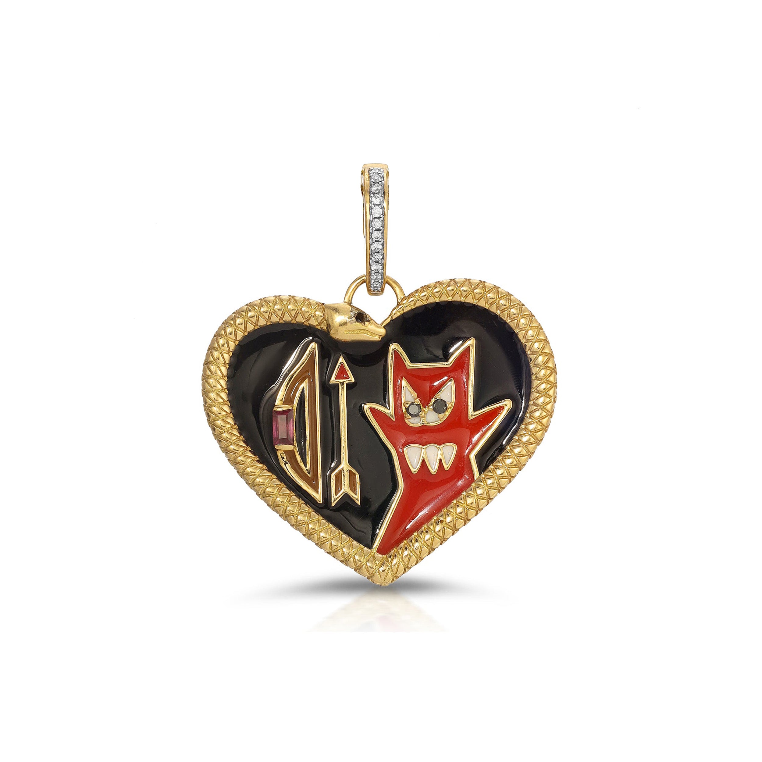 Saint Sinner Enamel Heart Charm Charm Carolyn Rodney   