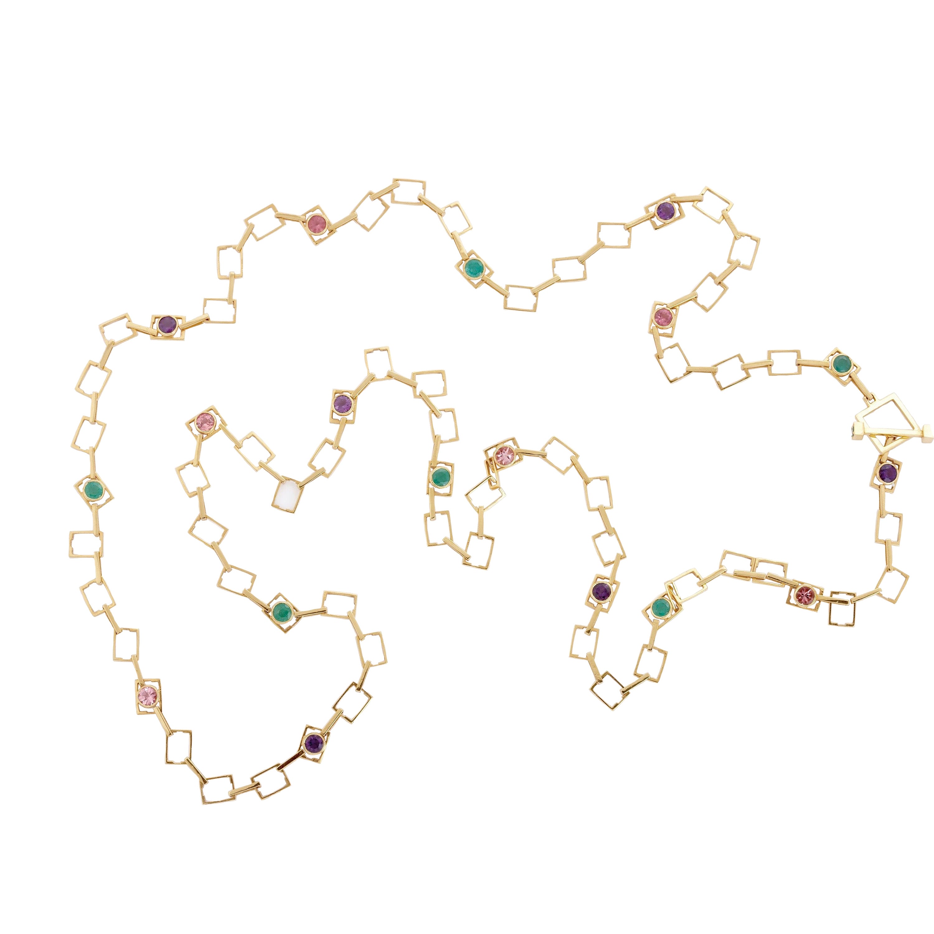 Emerald Circles and Squares Necklace Necklace Carolyn Rodney   