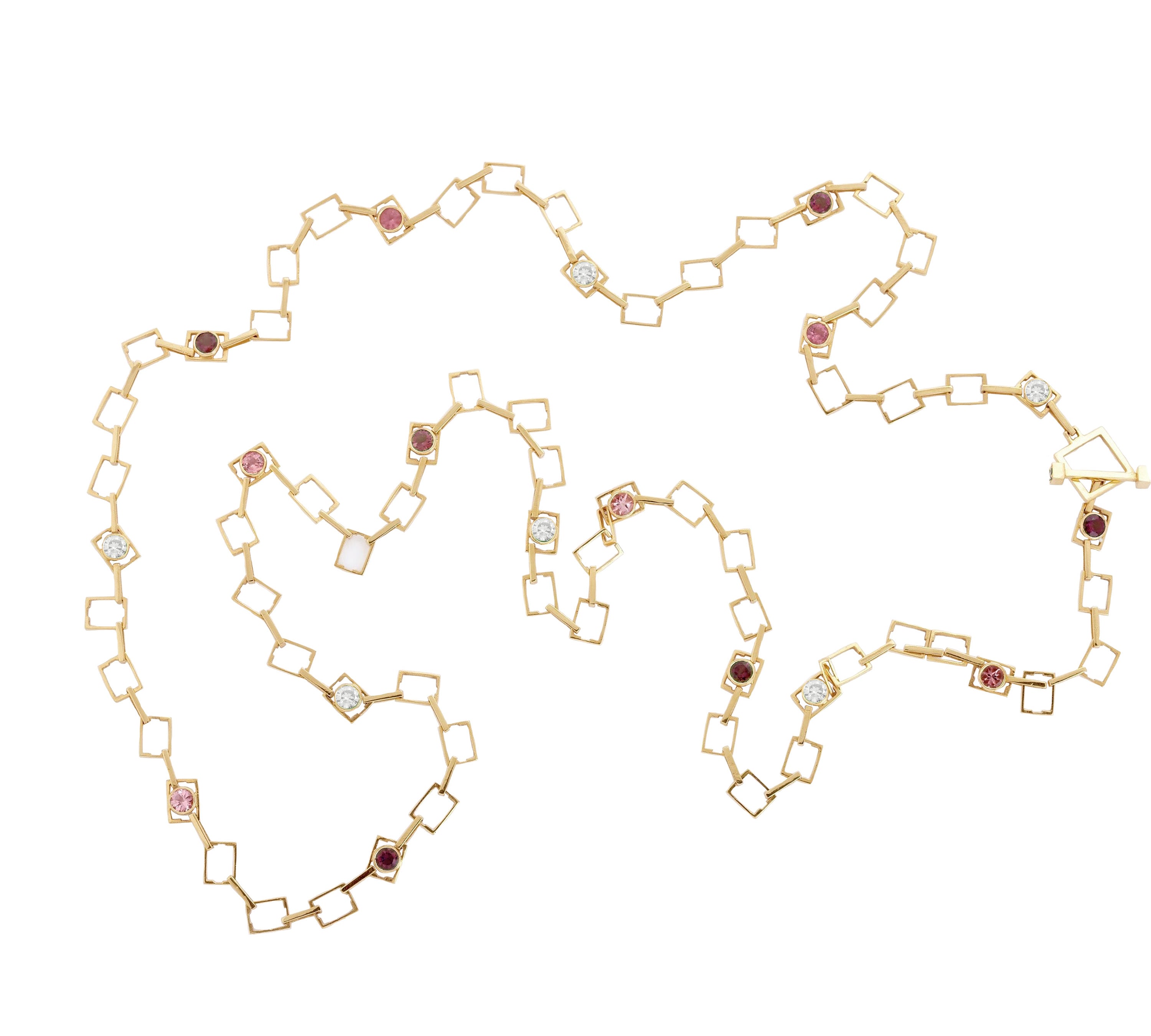Diamond Ruby Sapphire Circles Squares Necklace Necklace Carolyn Rodney