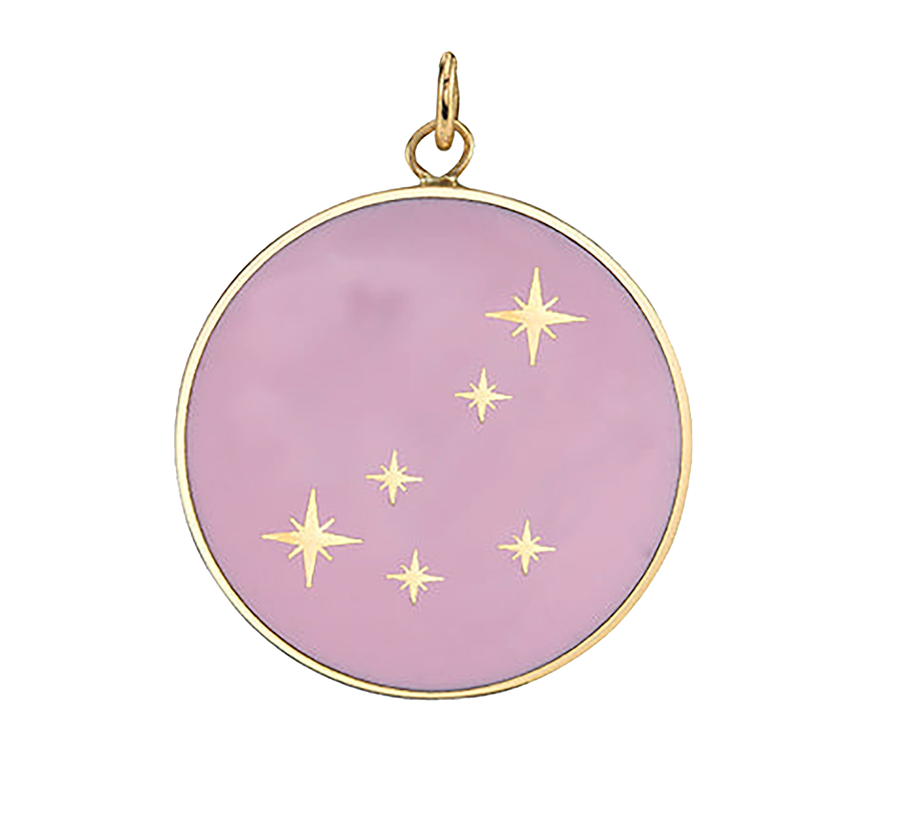 Enamel Constellation Pendant, Large Charm Bare Collection Capricorn Pink 