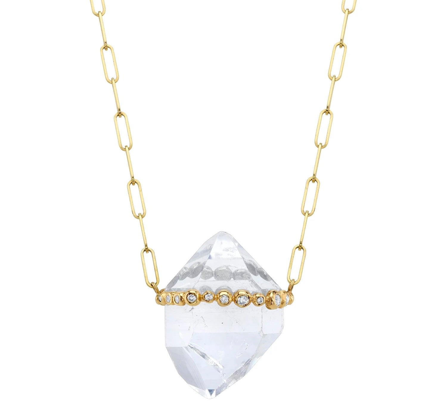 Large Herkimer Diamond Necklace Pendant Necklace Jill Hoffmeister