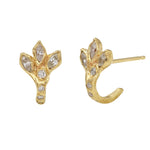 Dragon Claw Diamond Pave Hoop Stud  Jaine K Designs Yellow Gold  