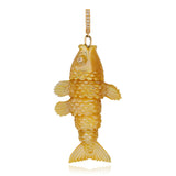 Articulated Fish Pendant Pendant Maura Green Golden Mother of Pearl
