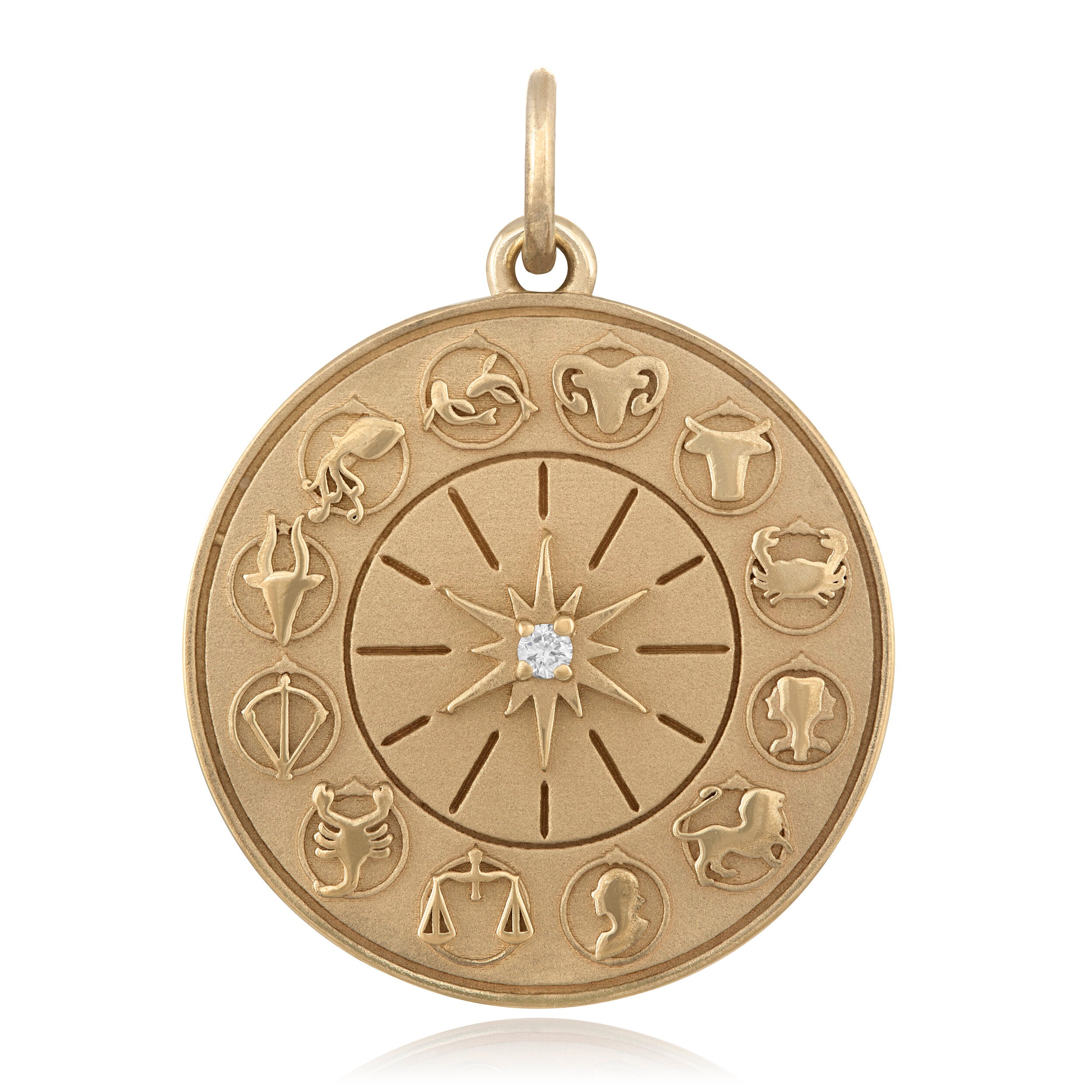 Small Zodiac Wheel Pendant Pendant Maura Green   