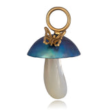 Blue Mabe Pearl Magic Mushroom Charm with Gold Butterfly Charm Maura Green   