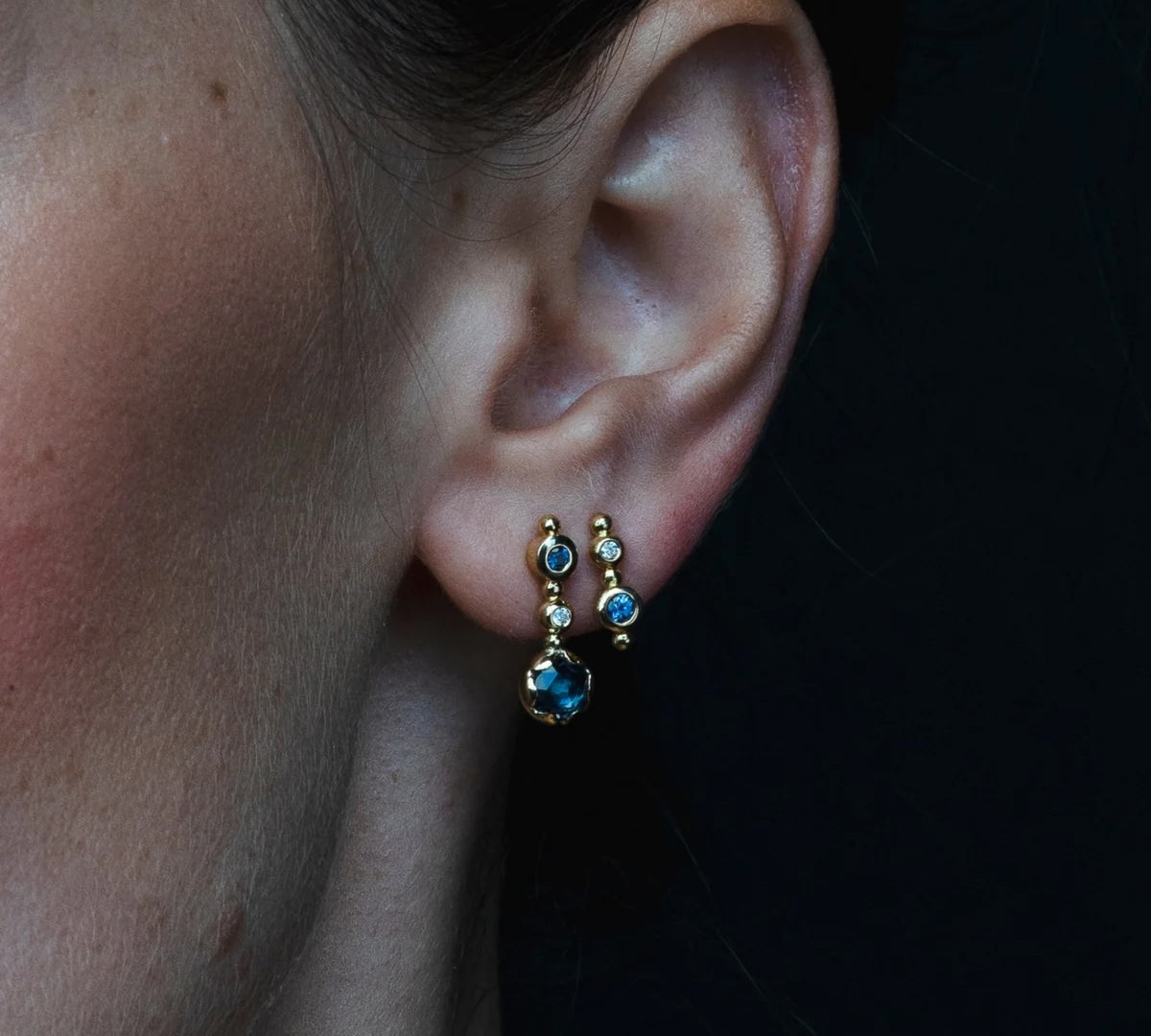 Elixir Hidden Star Long Studs Earrings Svetlana Lazar   