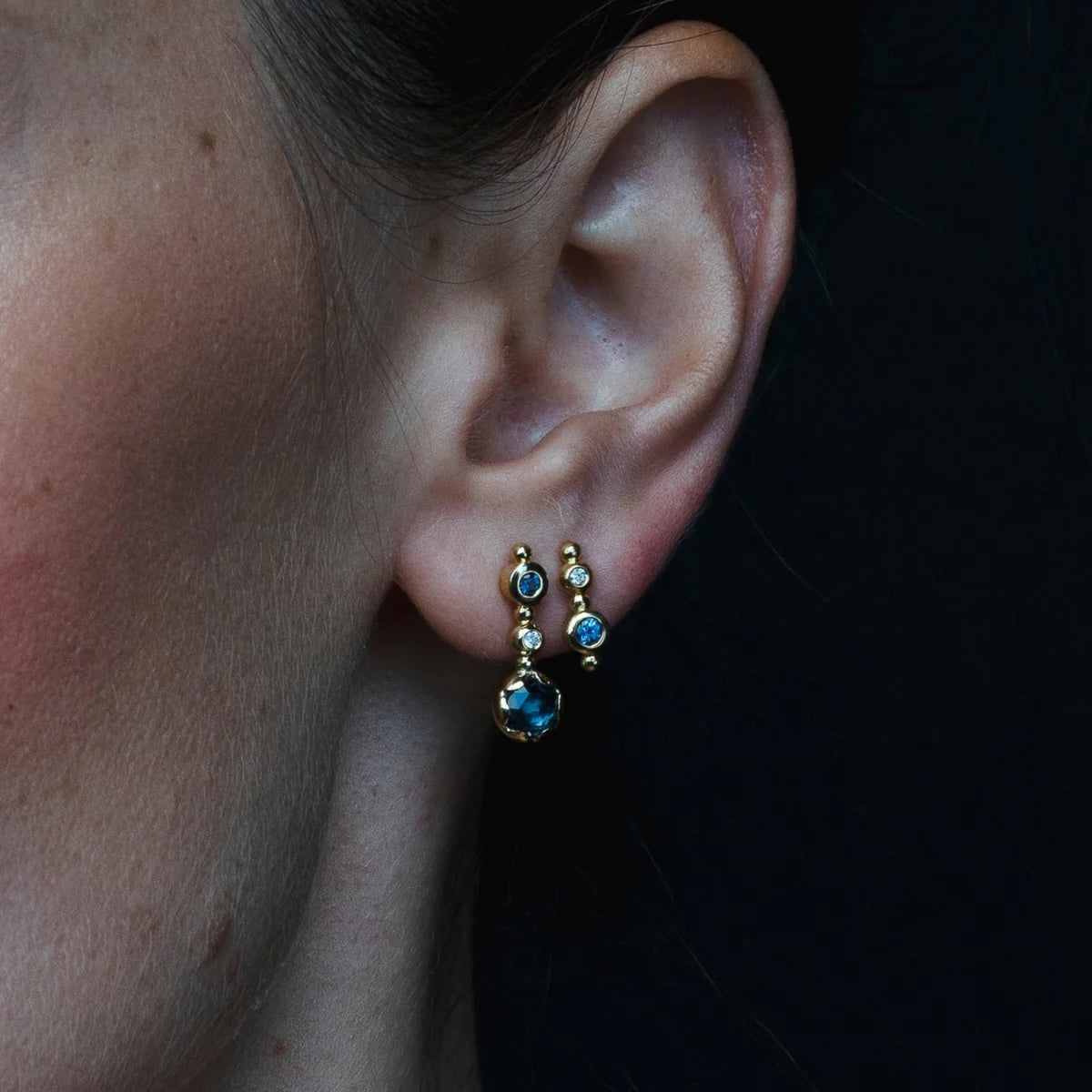 Elixir Hidden Star Long Studs Drop Earrings Svetlana Lazar