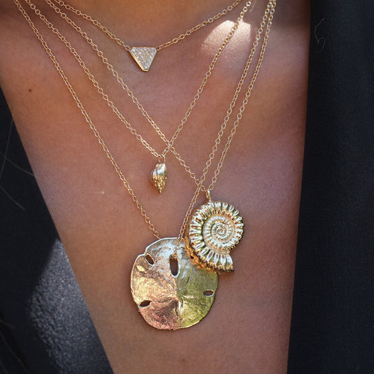 Ammonite Necklace Pendant Elisabeth Bell Jewelry   