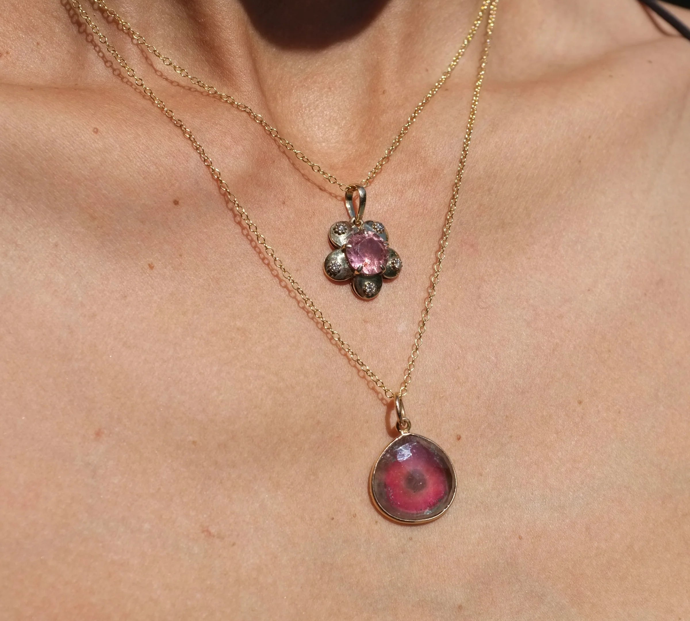 Tourmaline Fleur Necklace Pendant Necklace Elisabeth Bell Jewelry