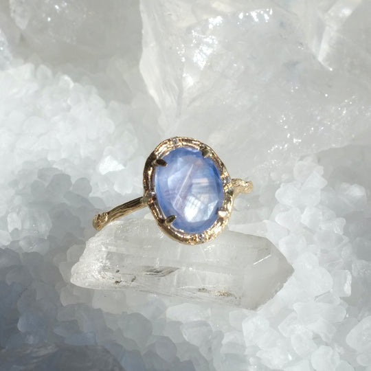 Ice Sapphire Ring Cocktail Elisabeth Bell Jewelry   
