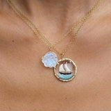 Moonstone Flower Necklace Pendant Elisabeth Bell Jewelry   