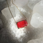 Red Rhodonite Necklace Pendant Elisabeth Bell Jewelry   