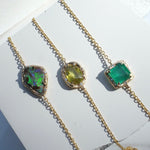 Emerald Bracelet Chain Bracelet Elisabeth Bell Jewelry   