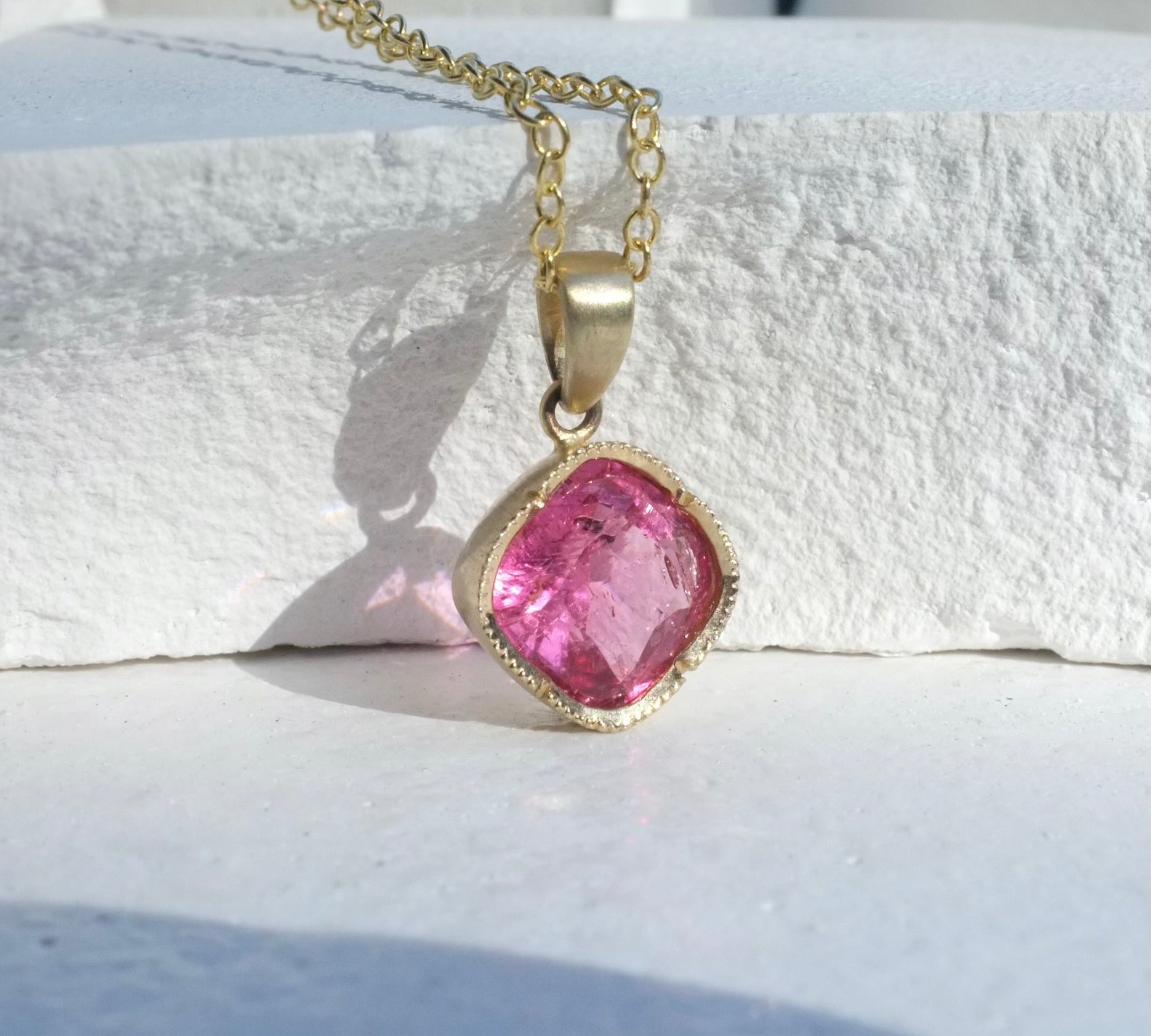 Tourmaline Drop Necklace Pendant Elisabeth Bell Jewelry   