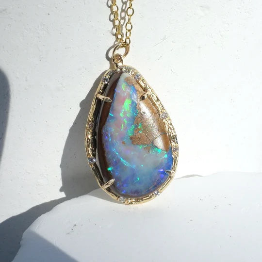 Opal Tide Necklace Pendant Necklace Elisabeth Bell Jewelry