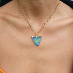 Triangle Opal Necklace Pendant Elisabeth Bell Jewelry   