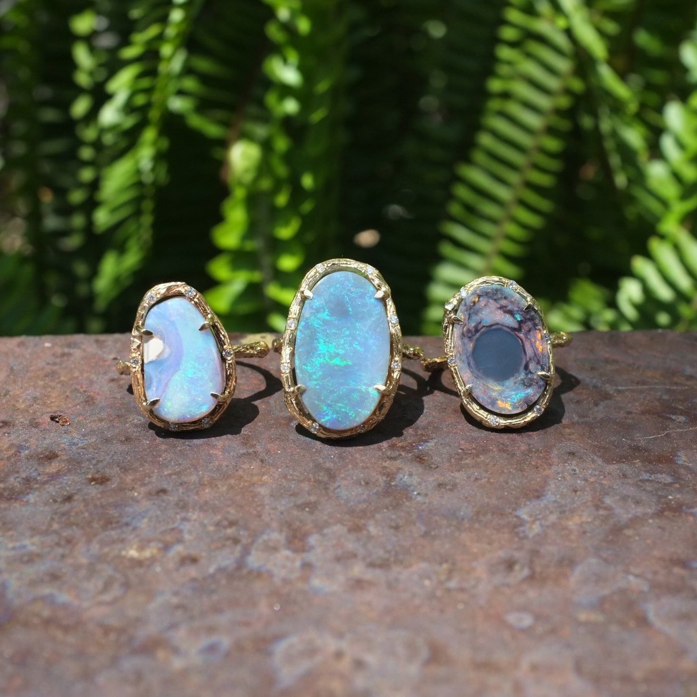 Galaxy Eclipse Opal Ring Cocktail Ring Elisabeth Bell Jewelry   