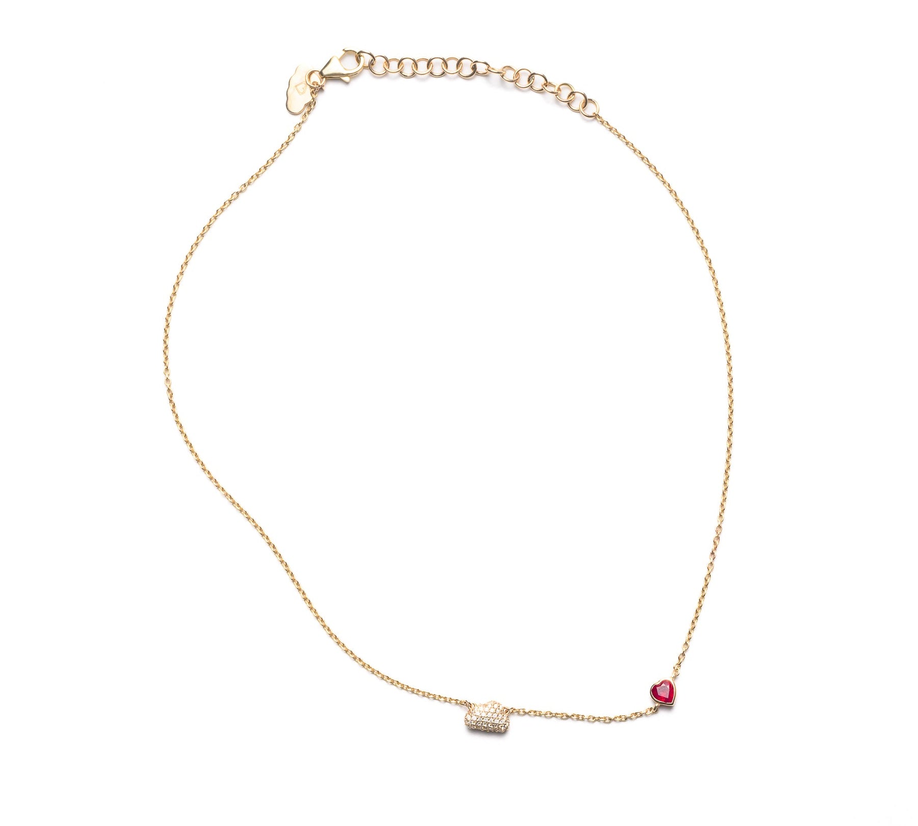 Crista's Cloud with Ruby Heart Charm Necklace The Finest Stack