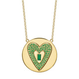 Golden Hearts Pavé Emerald Token Pendant Tracee Nichols   